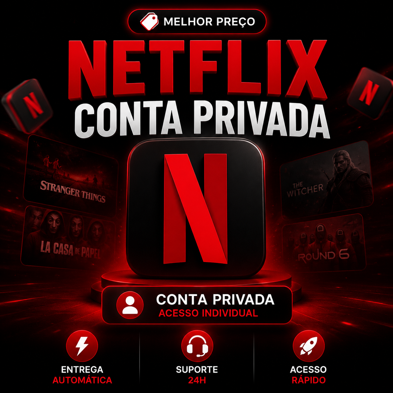 Netflix Conta Compartilhada đż | Perfil Privado com PIN | Acesso RĂĄpido + Suporte